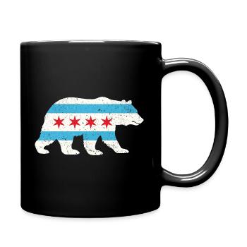 Chicago Flag Bear Pride Nature City Fusion - Tasse einfarbig - Schwarz - Rechts
