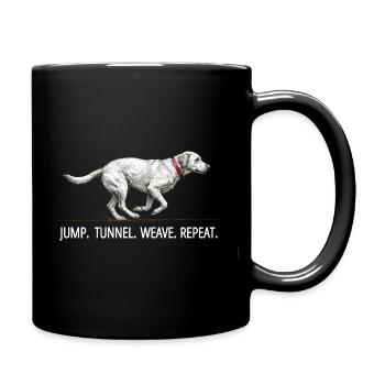 Saut, Tunnel, Tissage, Répétition, Agilité Dog - Mug uni - noir - Droite
