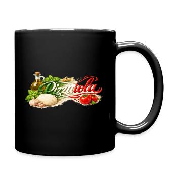 Pizzaiola - der Pizzabäcker - Tasse einfarbig - Schwarz - Rechts