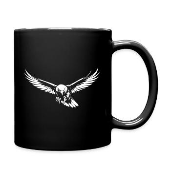 Angreifender Adler im Flug - Tasse einfarbig - Schwarz - Rechts