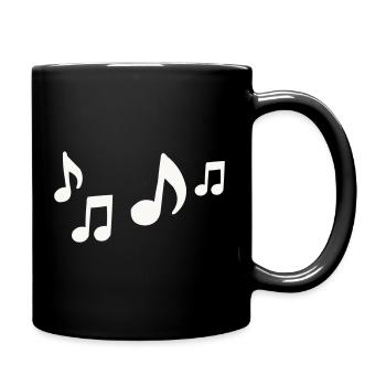Flow of notes silhouette - Full Colour Mug - black - Right