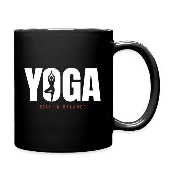 Yoga Balance – Stay in Balance Motivation - Full Colour Mug - black - Right
