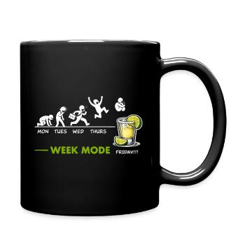 Can't wait for the weekend - Friday is tequila - Full Colour Mug - black - Right