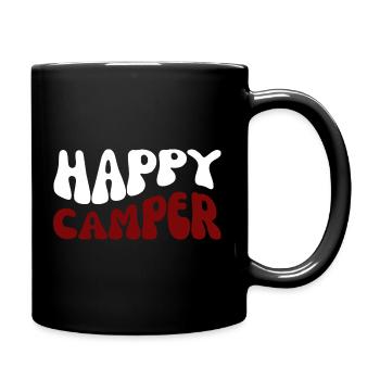 Campeur heureux – Motif camping - Mug uni - noir - Droite