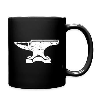 Tee icône d’enclume forgée - Mug uni - noir - Droite