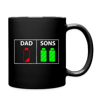 Dad vs Sons Neon Bottles - Full Colour Mug - black - Right