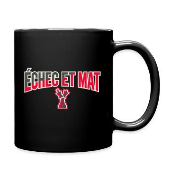 Logo Échec et Mat Rouge Roi Noir en Difficulté - Mug uni - noir - Droite