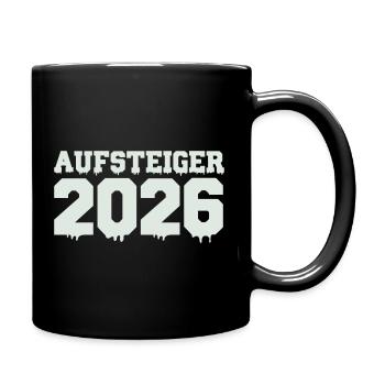 Aufsteiger 2026 Motiv - Tasse einfarbig - Schwarz - Rechts