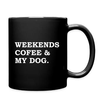 Week-ends Coffee et My Dog Funny Dog Coffee - Mug uni - noir - Droite
