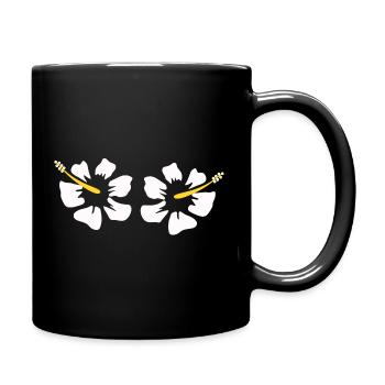 Hawaiian Flower Hibiscus Hibiscus Blossom Holiday Gift - Full Colour Mug - black - Right