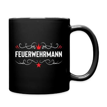 Feuerwehrmann Feuerwehr - Tasse einfarbig - Schwarz - Rechts