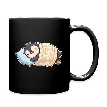 Penguin dort - Mug uni - noir - Droite