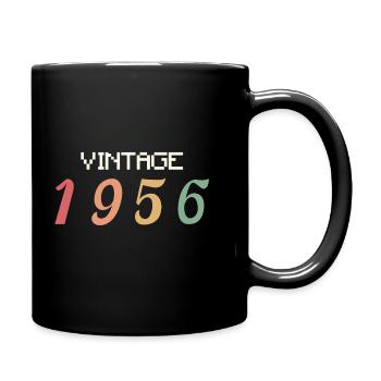 Grunge Rétro 70 Ans Septuagénaire Cadeau 1956 - Mug uni - noir - Droite