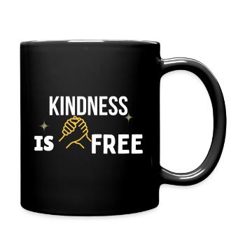 Kindness Is Free – Gold Handshake Minimal T-Shirt - Full Colour Mug - black - Right