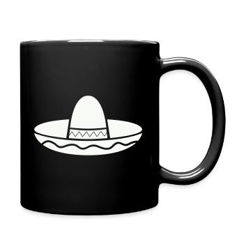 Patron Sombrero Fiesta sur la chemise - Mug uni - noir - Droite