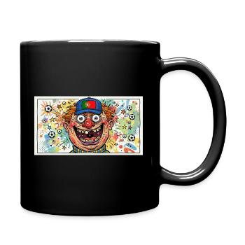 Portugal Clown Fußballzauber - Tasse einfarbig - Schwarz - Rechts