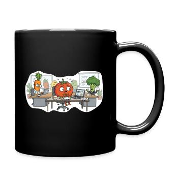 Stressed Tomato – Office Vegetables - Tasse einfarbig - Schwarz - Rechts