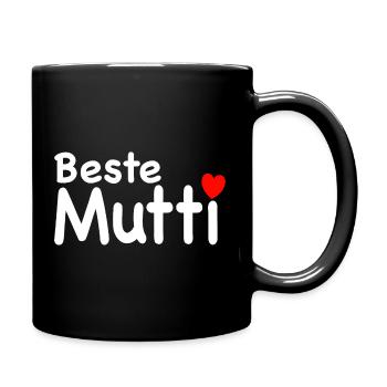 Beste Mutti Spruch Mama - Tasse einfarbig - Schwarz - Rechts