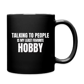 Talking to People Introvert Quote - Full Colour Mug - black - Right