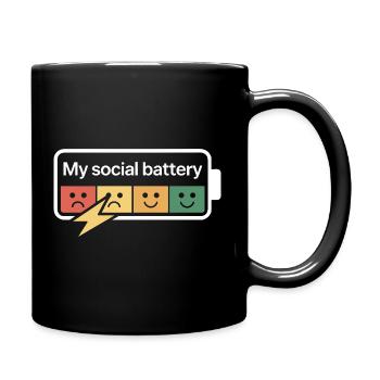 Batterie sociale Introverti Batterie morte - Mug uni - noir - Droite