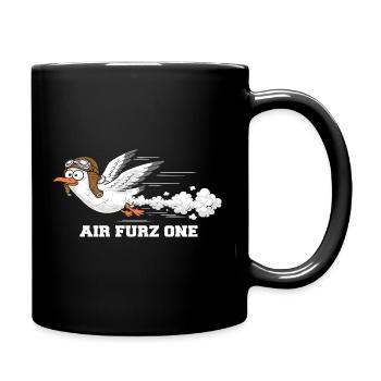 Air Furz One – furzangetriebene Möwe - Tasse einfarbig - Schwarz - Rechts