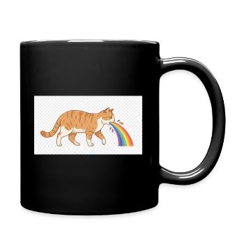 Chat crachant arc-en-ciel - Mug uni - noir - Droite