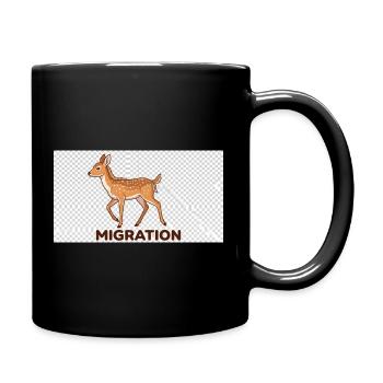 Migration deer illustration - Full Colour Mug - black - Right