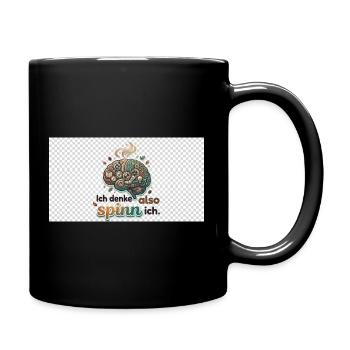 Ich denke also spinn ich Gehirnwerk - Tasse einfarbig - Schwarz - Rechts