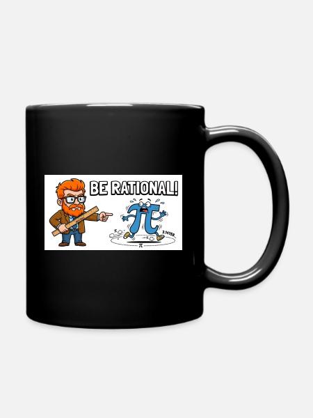 Be Rational Math Cartoon - Full Colour Mug - black