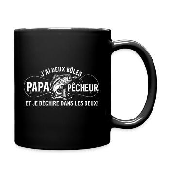 Papa Et Pêcheur Je Déchire Humour - Mug uni - noir - Droite