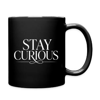 Restez curieux – Élégante conception typographique à empattement - Mug uni - noir - Droite