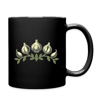 Knoblauchphasen - Tasse einfarbig - Schwarz - Rechts