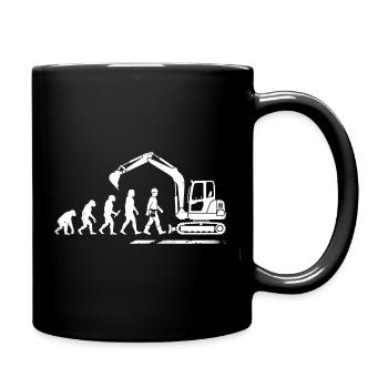 Evolution Bagger Baggerfahrer Bauarbeiter Mensch - Tasse einfarbig - Schwarz - Rechts