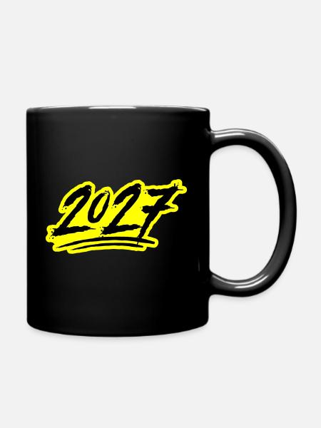 2027 Jahreszahl - Tasse einfarbig - Schwarz