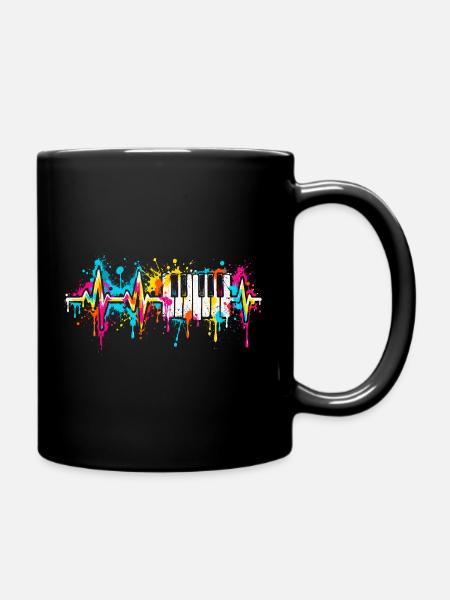 Neon Tasten Farbspritzer - Tasse einfarbig - Schwarz