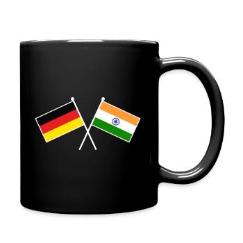 Germany x India Crossed Friendship Flags - Tasse einfarbig - Schwarz - Rechts