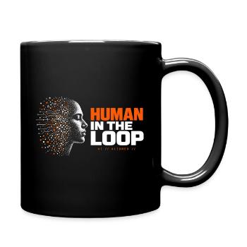 Mensch in der Schleife - Tasse einfarbig - Schwarz - Rechts