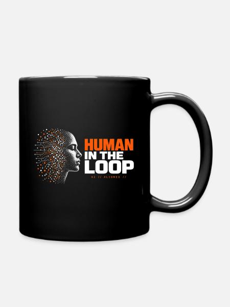 Mensch in der Schleife - Tasse einfarbig - Schwarz