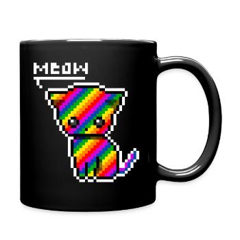 rainbow cat - Tasse einfarbig - Schwarz - Rechts