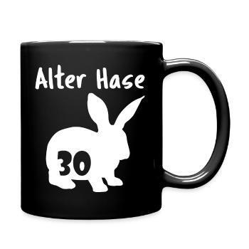 alter Hase 30. Geburtstag - Tasse einfarbig - Schwarz - Rechts