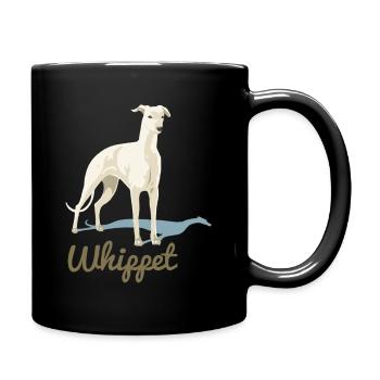 Whippet - Tasse einfarbig - Schwarz - Rechts