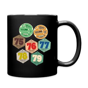 Vignettes automobiles années 70 - Mug uni - noir - Droite