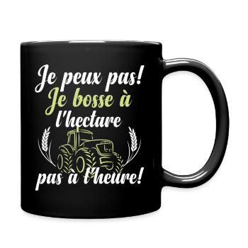 Je bosse à l'hectare - Mug uni - noir - Droite