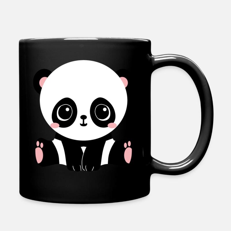 Panda - Tasse einfarbig - Schwarz