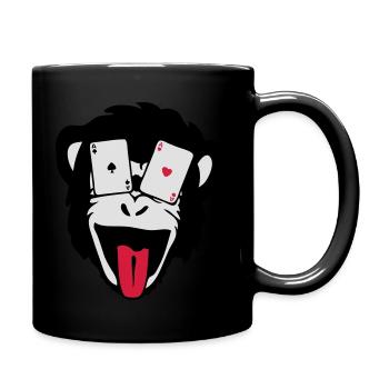 monkey gorilla monkey poker tete5 - Full Colour Mug - black - Right
