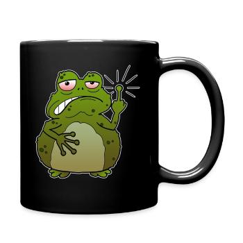 Toad middle finger funny cartoon naughty gift - Full Colour Mug - black - Right