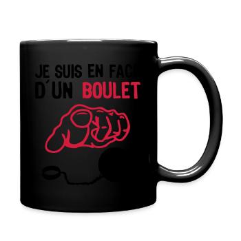 Ich bin vor Ball insulte2 Finger - Tasse einfarbig - Schwarz - Rechts