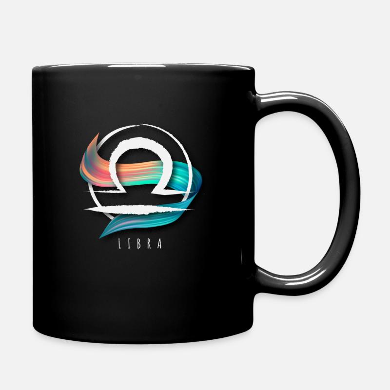 Sternzeichen Waage Horoskop Geschenk - Tasse einfarbig - Schwarz