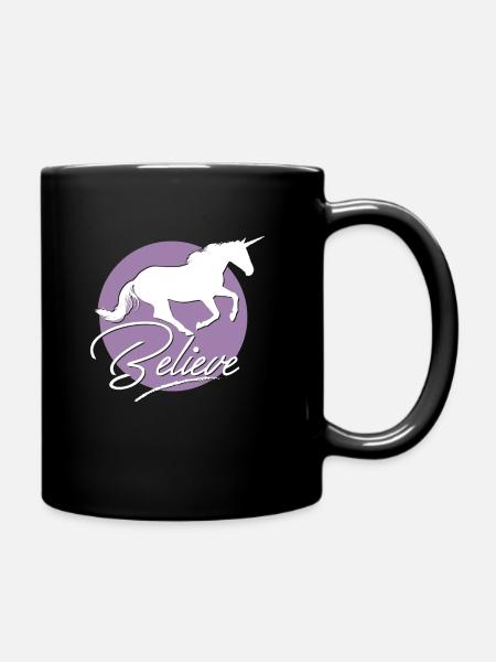 Einhorn - Tasse einfarbig - Schwarz