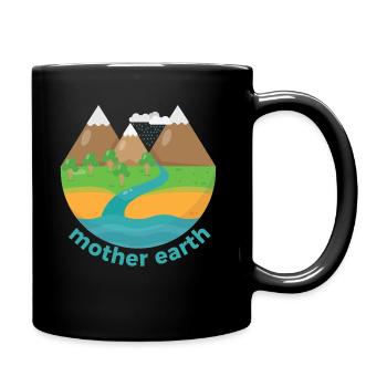 Earth Day - Tasse einfarbig - Schwarz - Rechts